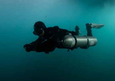 Dan Furze in sidemount configuration, NDAC, UK.